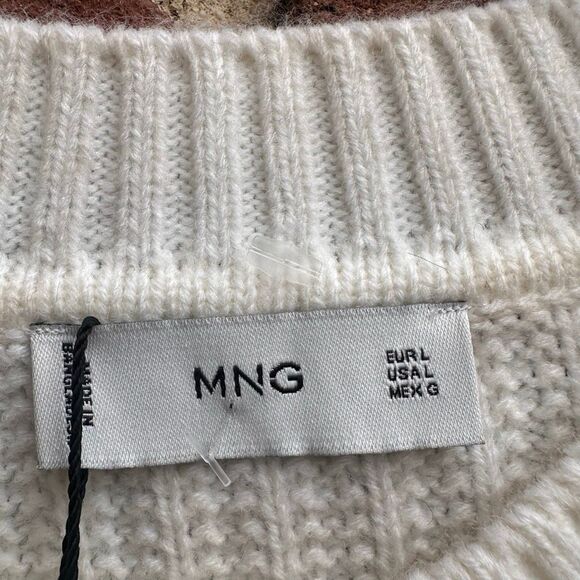 MANGO MAN Sweater 'Joel' in Wool White size large NWT - Picture 4 of 9